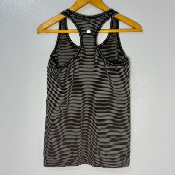 Lululemon Athletica Black and White Striped Swiftly Tech Racerback Tank | 8 - Picture 3 of 7